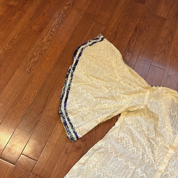 Vintage Style  Cream Lace and Ankara Midi Length Kaftan Size S/M - Picture 13 of 16